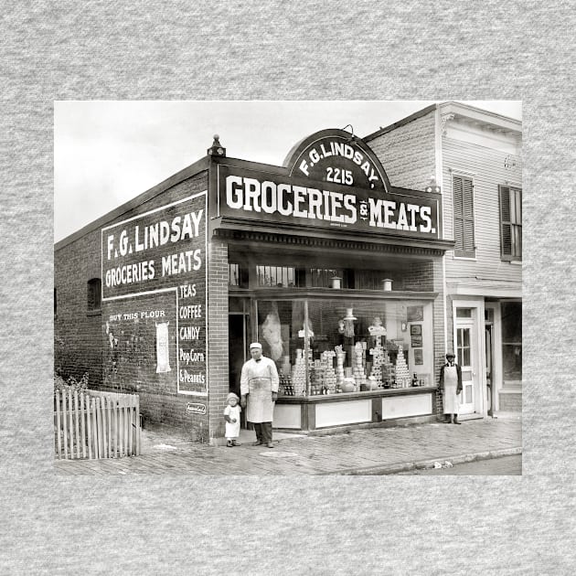 Grocery & Meat Market, 1916. Vintage Photo by historyphoto